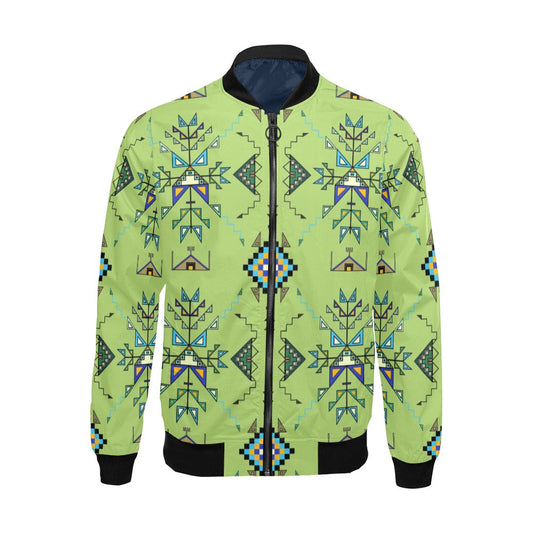 Bear Shield Green Bomber Jacket