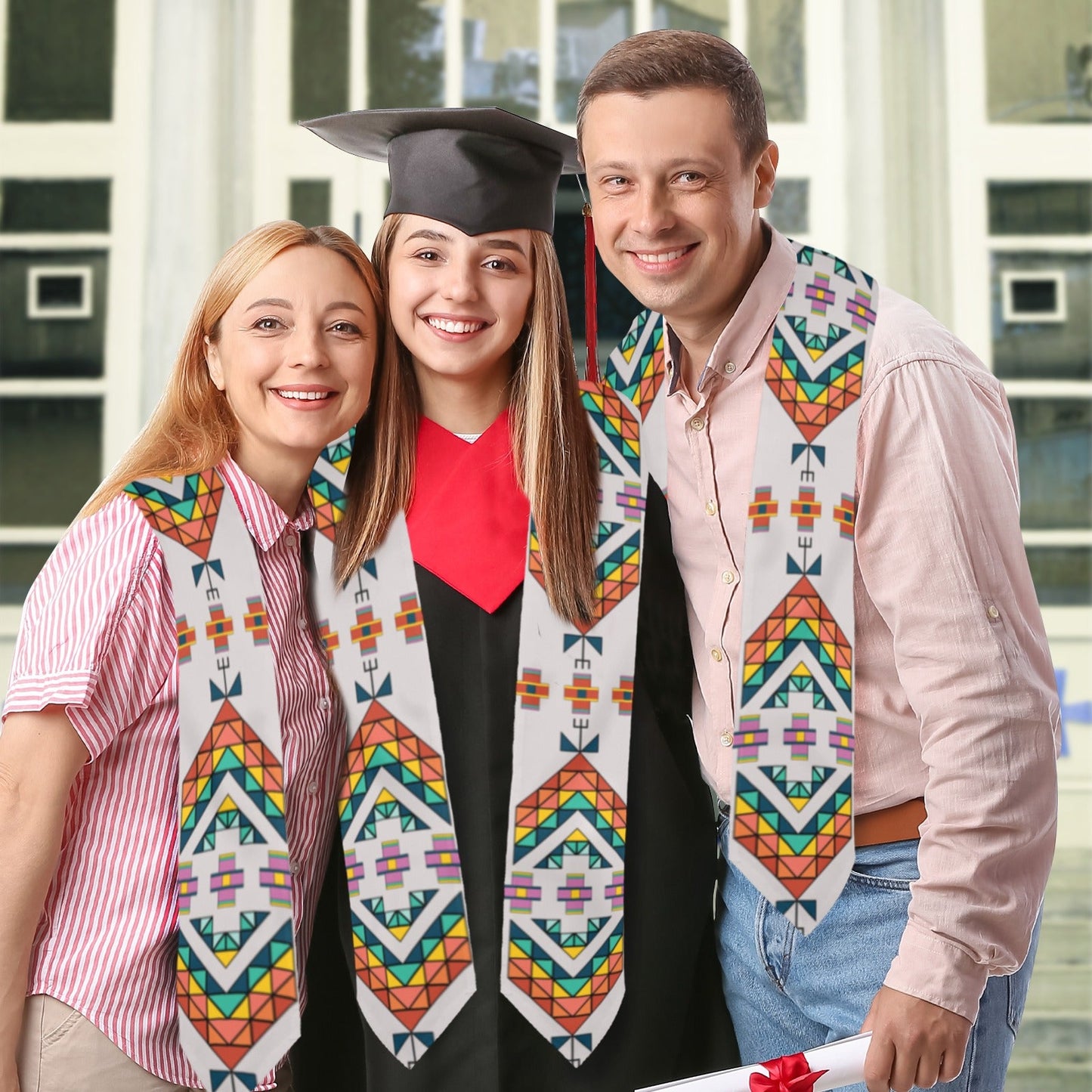 Travois Tipi Grey Graduation Stole