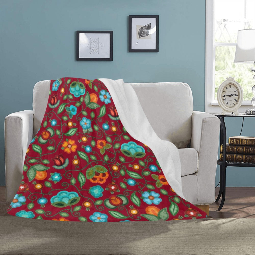 Prairie Fire Petals Red Large Micro Fleece Blanket