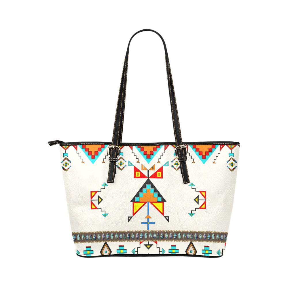 Sentinel of the Plains White Leather Tote
