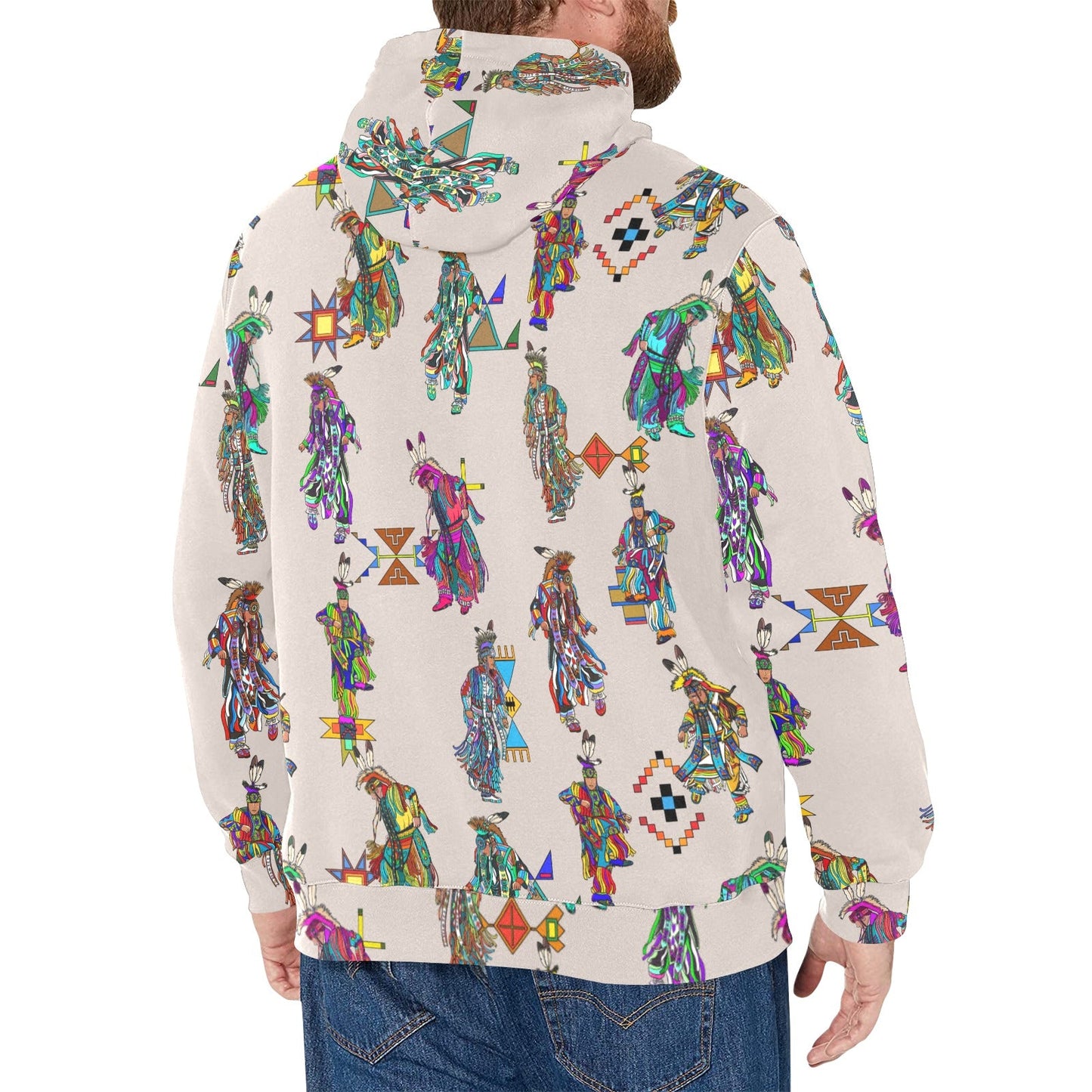 Men's Grass Dancers Muslin Men's Long Sleeve Fleece Hoodie