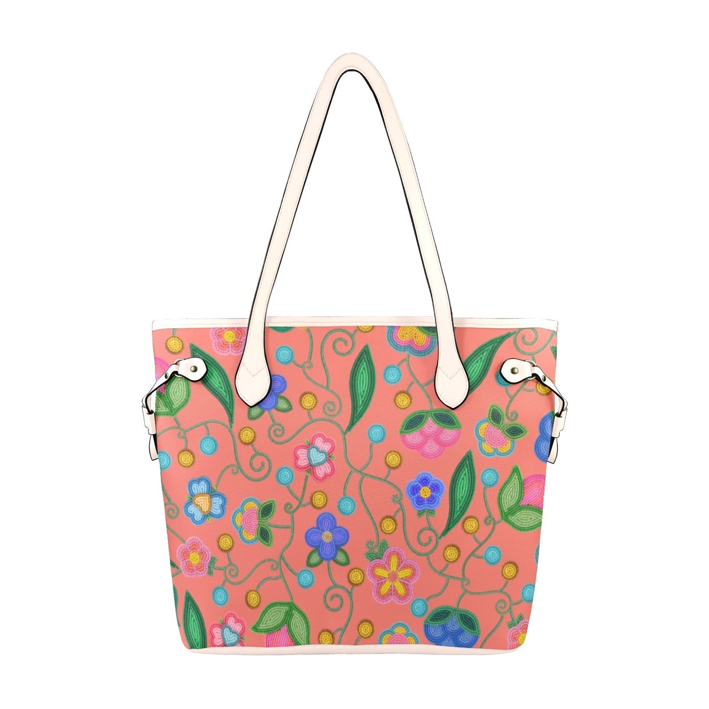Skyberry Serenade Peach Clover Canvas Tote