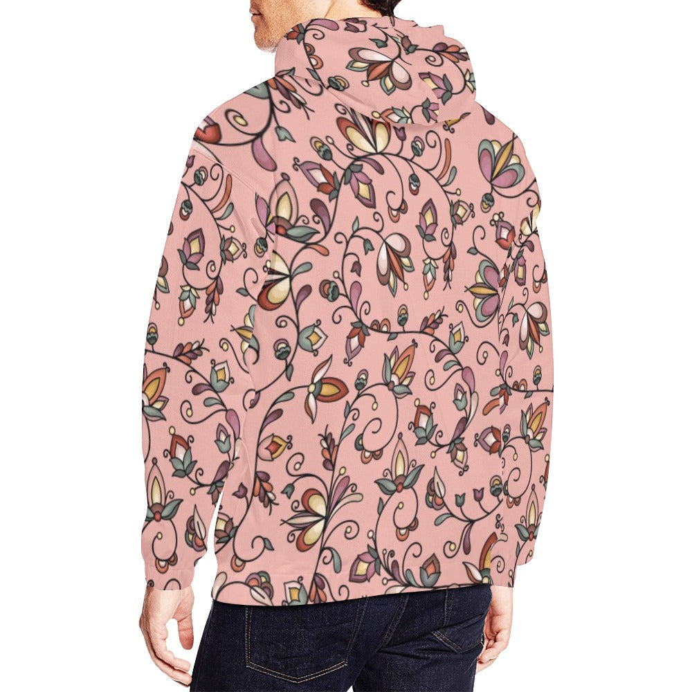 Burnt Sky Petals Peach Hoodie for Men
