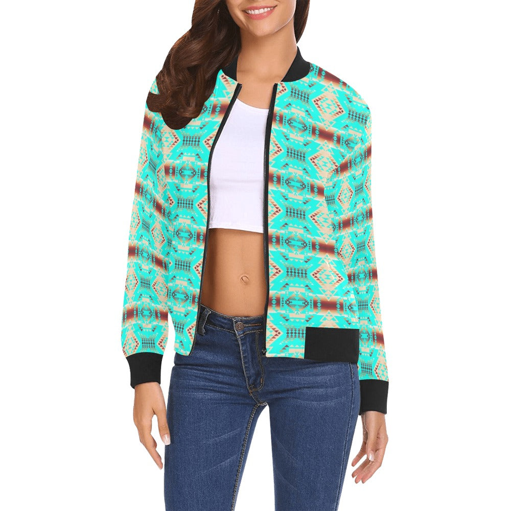 Gathering Earth Turquoise Bomber Jacket for Women