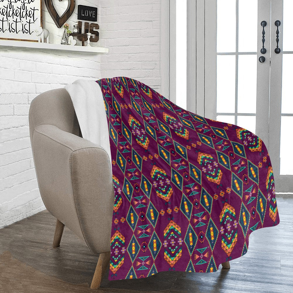 Travois Tipi Berry Ultra-Soft Micro Fleece Blanket 50"x60"