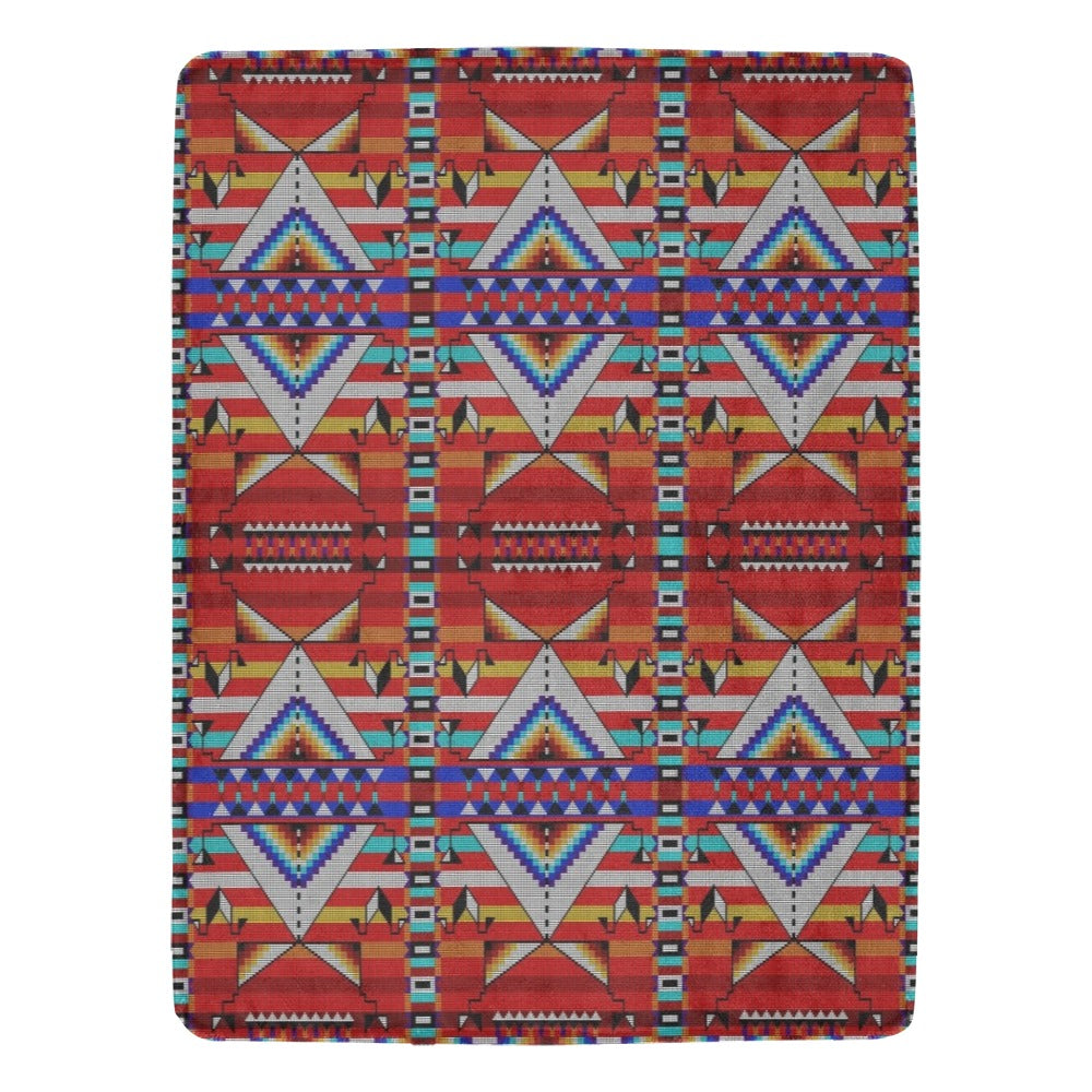 Medicine Blessing Red X-Large Micro Fleece Blanket