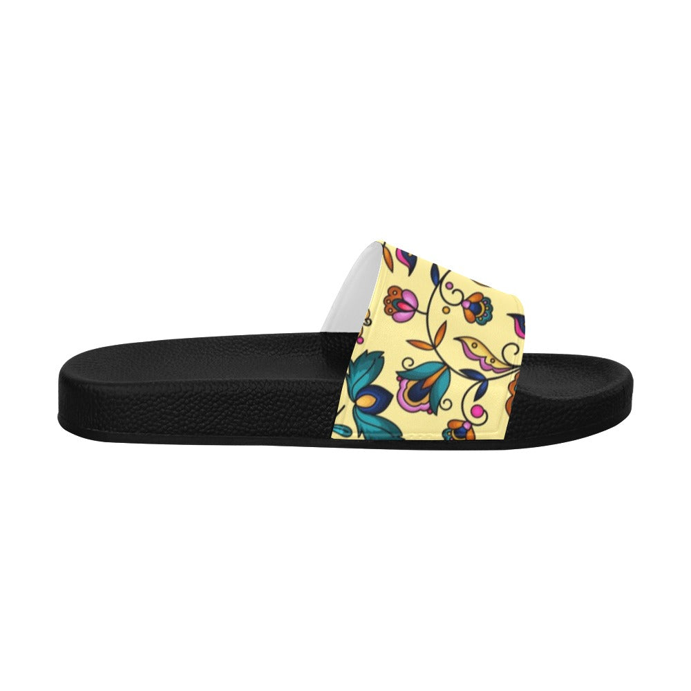 Copper Prairie Petals Yellow Slide Sandals
