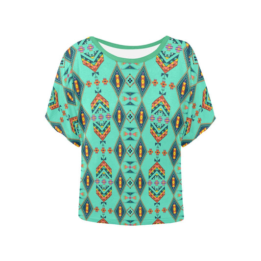 Travois Tipi Smoky Sky Women's Batwing-Sleeved Blouse T shirt