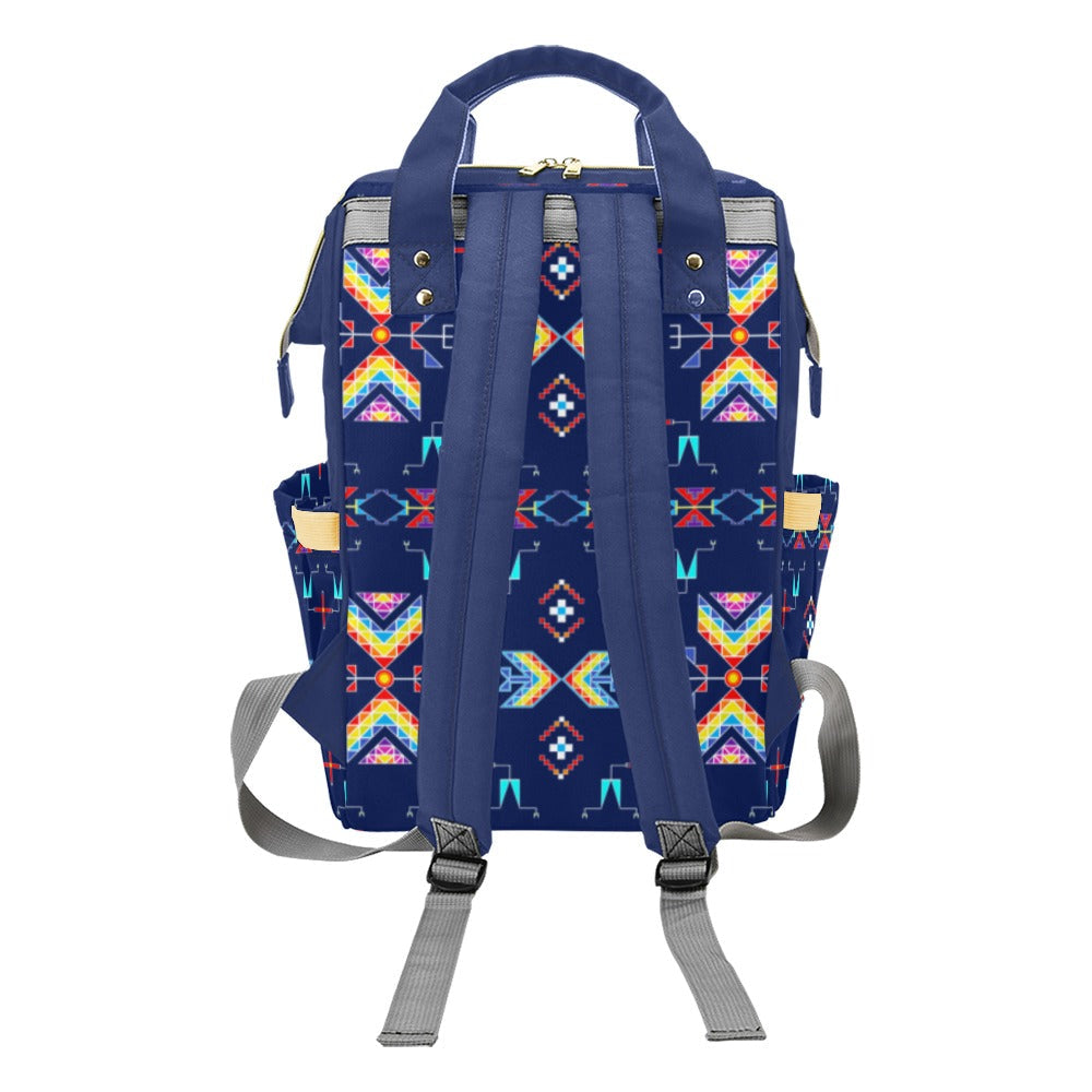 Rainy Chief Rainbow Night Lake Multi-Function Diaper Backpack
