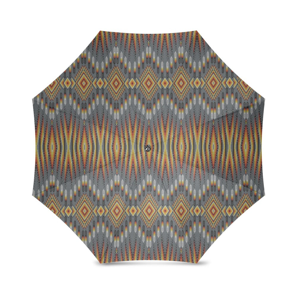 Fire Feather Grey Foldable Umbrella