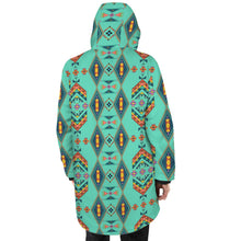 Load image into Gallery viewer, Travois Tipi Smoky Sky Unisex Sherpa Lined Hooded Coat
