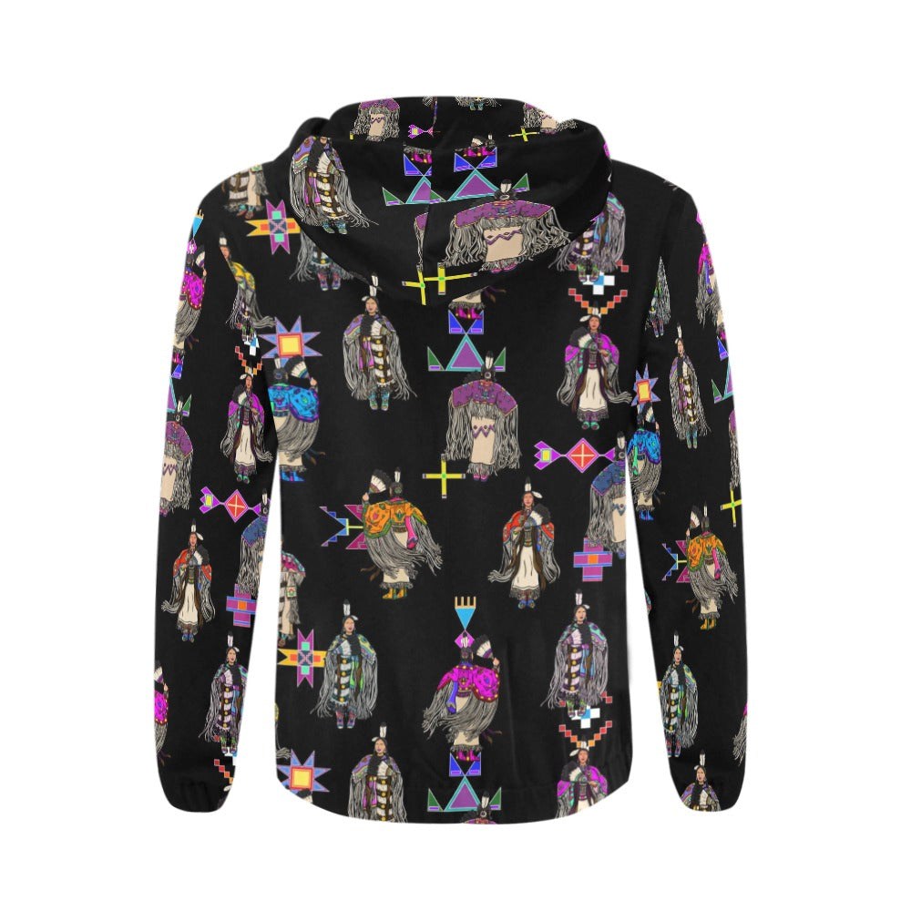 Women's Tradish Dancers Black Men's Zipper Hoodie