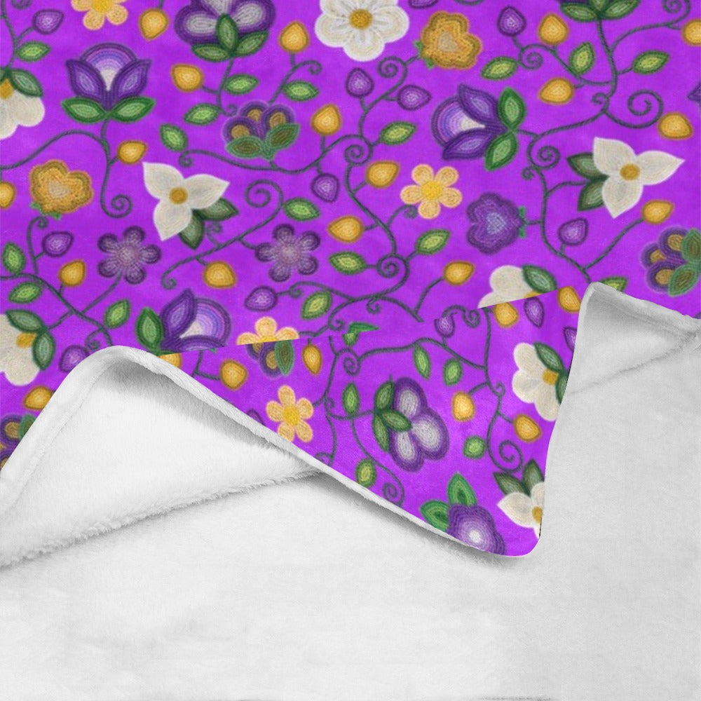 Midnight Moss Bloom Purple Large Micro Fleece Blanket