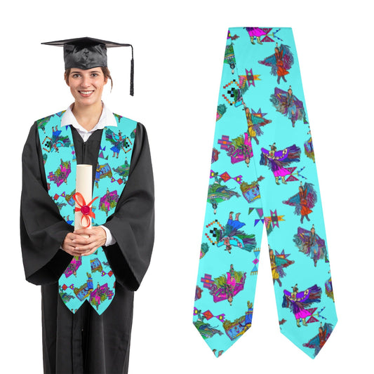 Women's Fancy Dancers Turquoise Graduation Stole