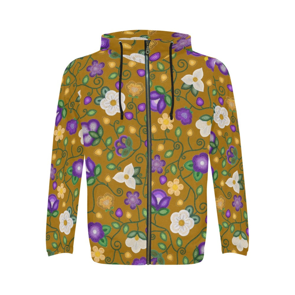 Midnight Moss Bloom Toffee Zip Hoodie