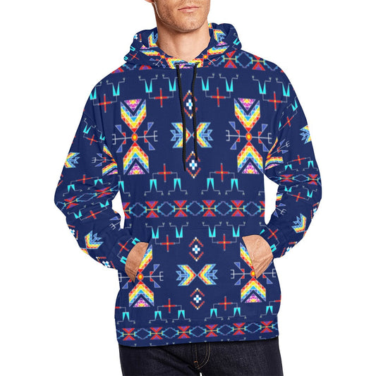 Rainy Chief Rainbow Night Lake Hoodie for Men