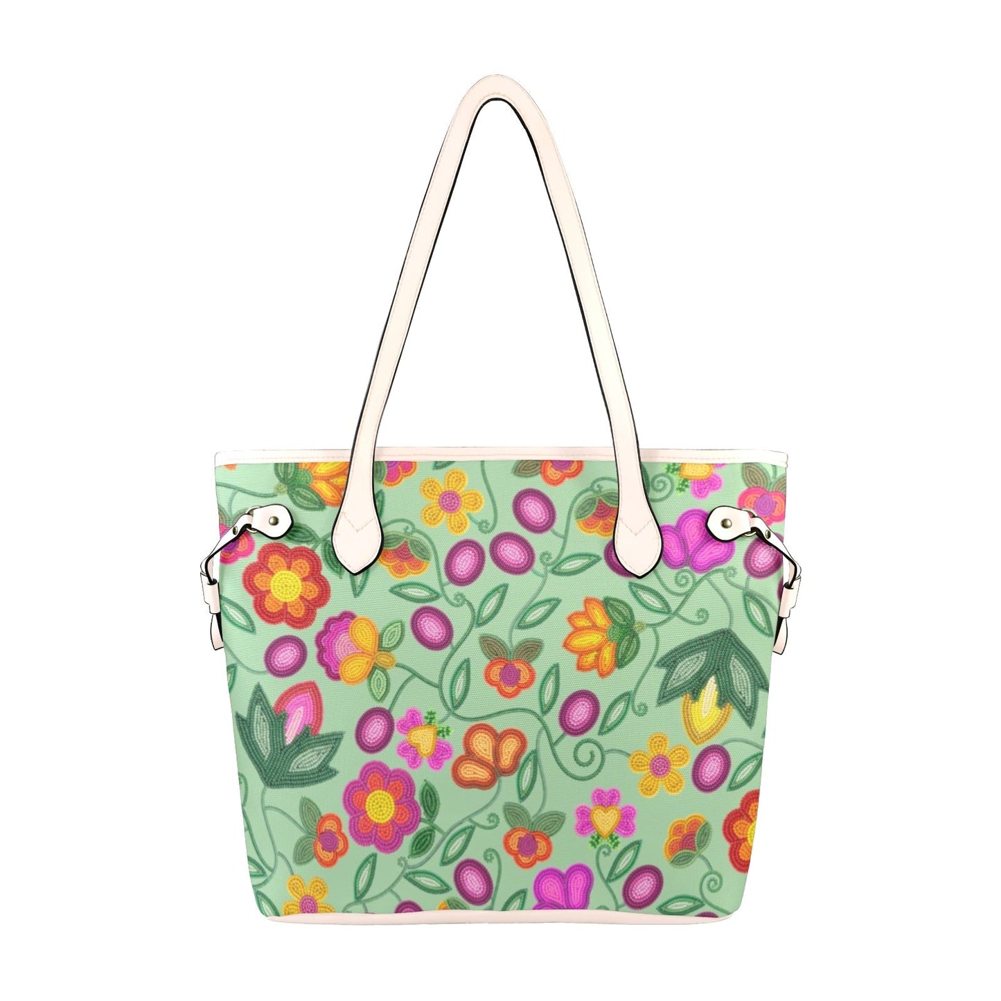 Boreal Bounty Green Clover Canvas Tote