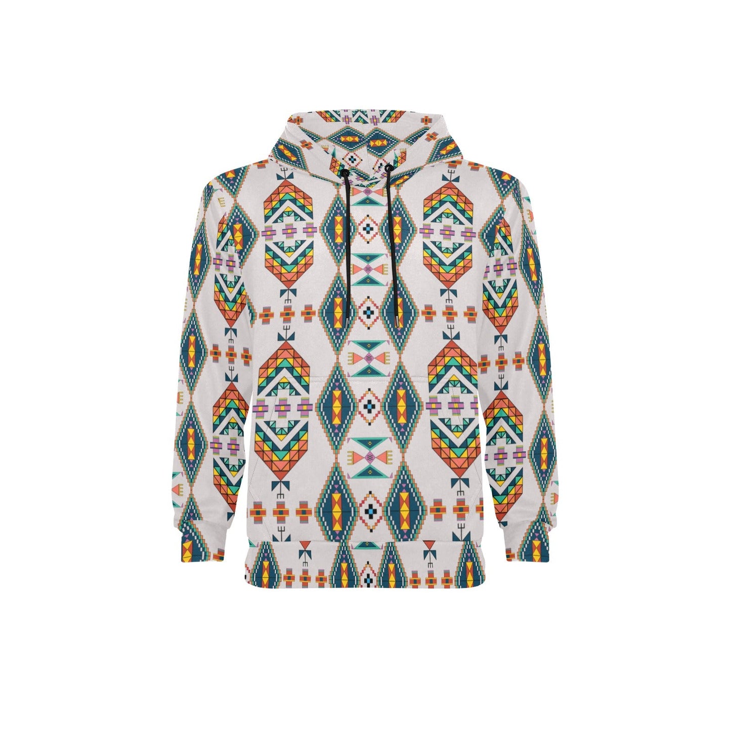 Travois Tipi Grey Men's Long Sleeve Fleece Hoodie