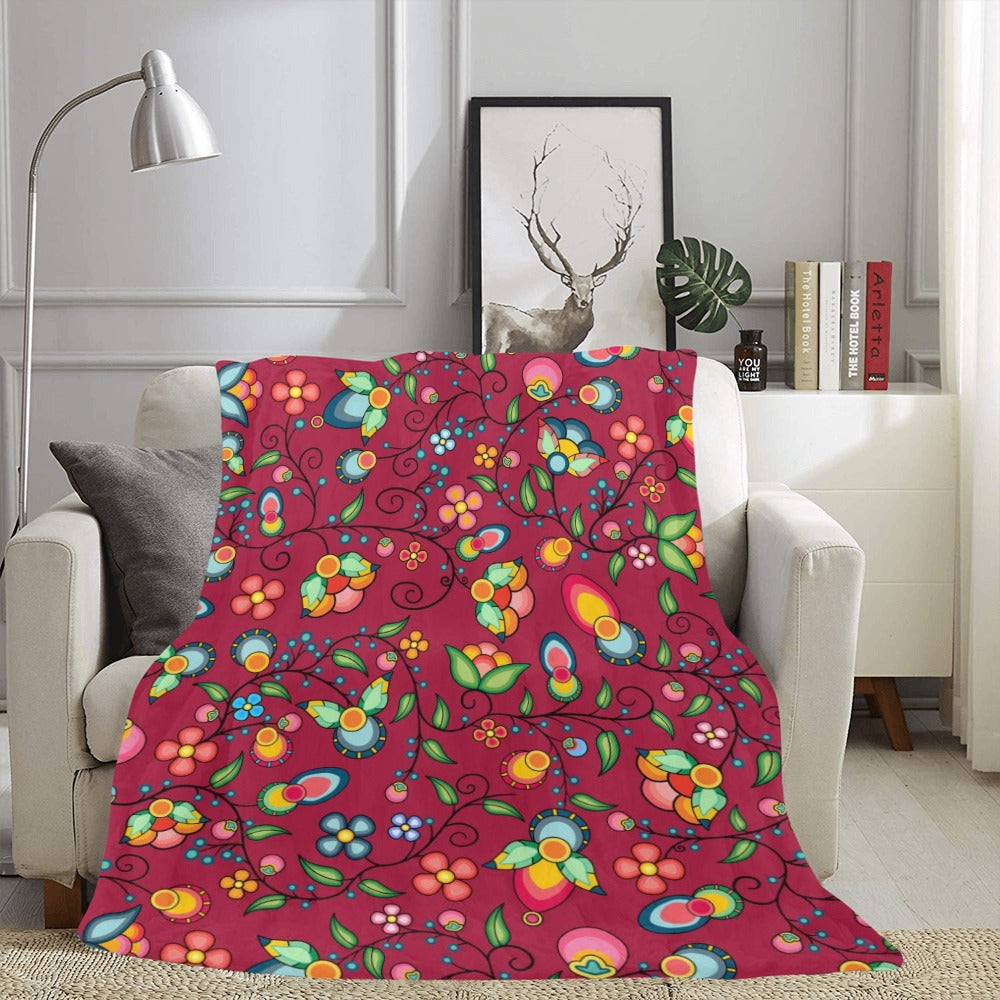 Floral Bounty Magenta X-Large Micro Fleece Blanket