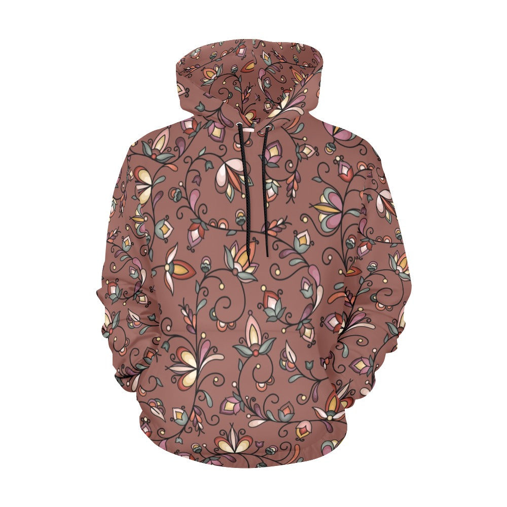 Burnt Sky Petals Brown Hoodie for Men