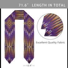 Load image into Gallery viewer, Fire Feather Purple Graduation Stole
