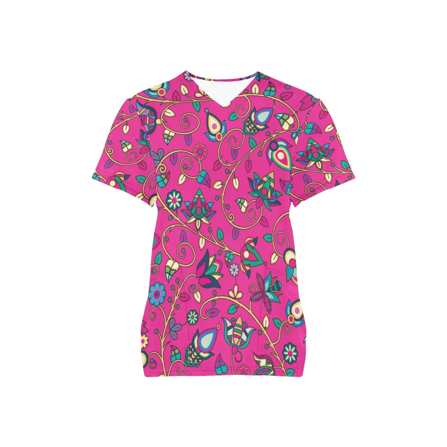 Thorny Path Pink Scrub Top