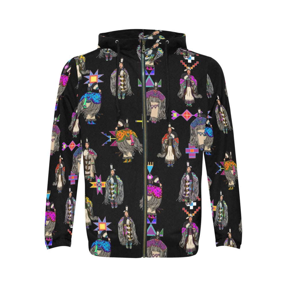 Women's Tradish Dancers Black Men's Zipper Hoodie