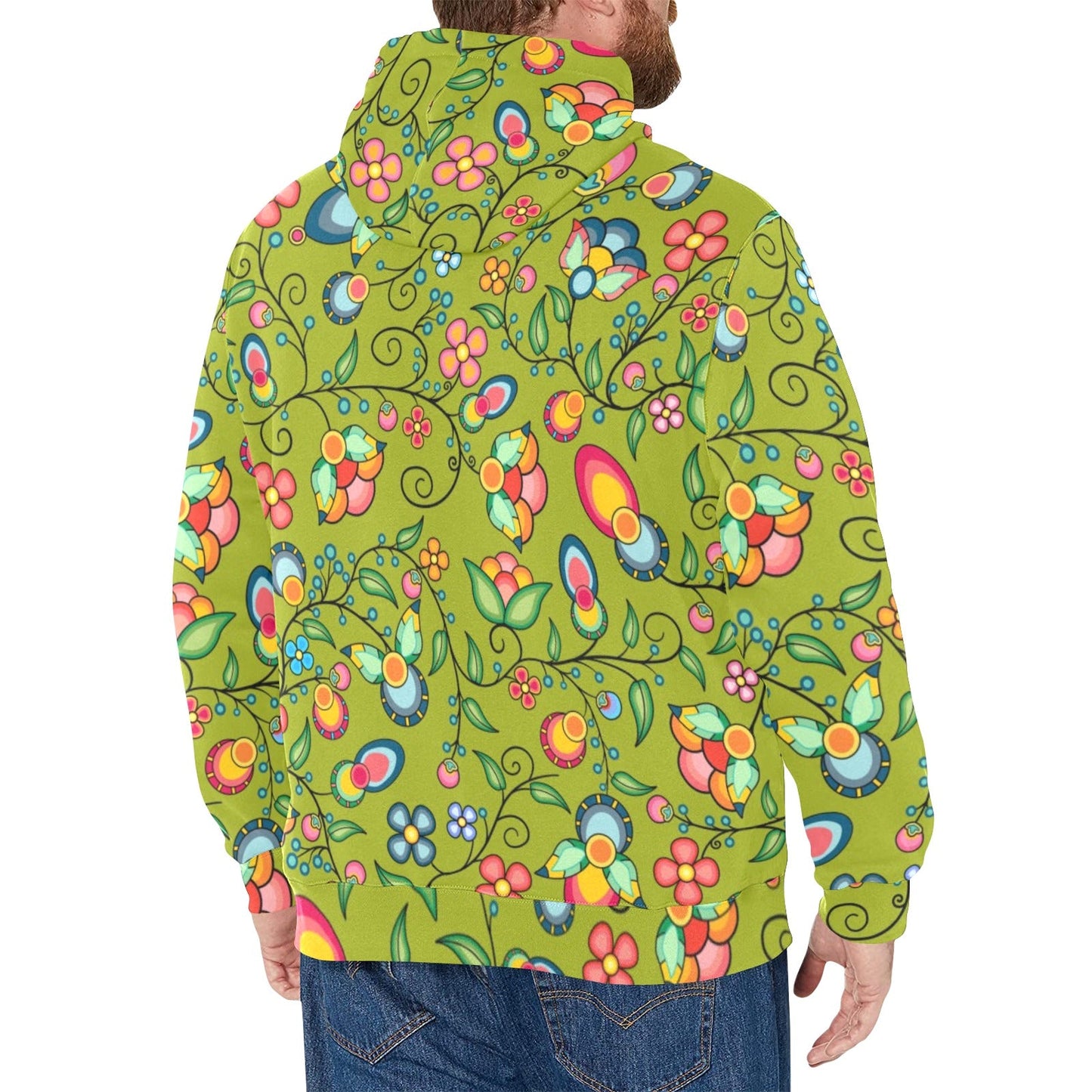 Floral Bounty Sweetgrass Men's Long Sleeve Fleece Hoodie