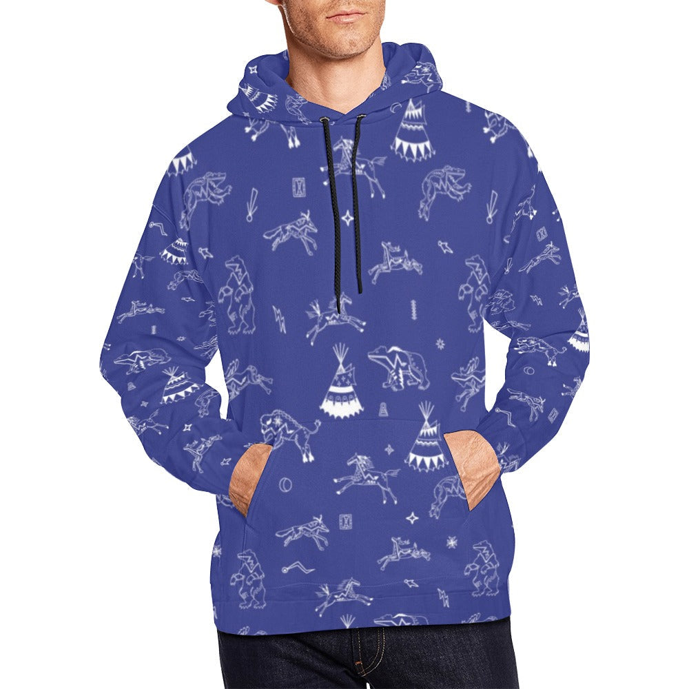 Ledger Dabbles Blue Hoodie for Men