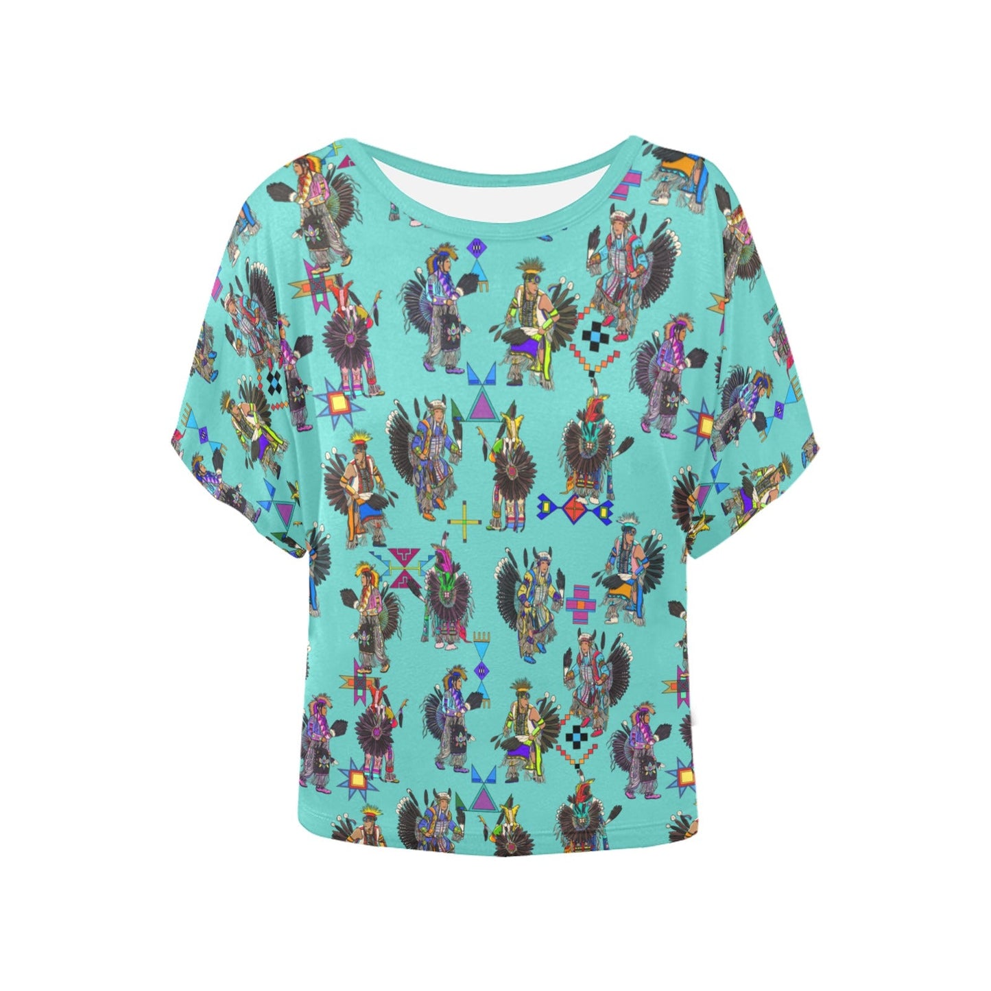 Men's Tradish Dancers Eggshell Blue Women's Batwing-Sleeved Blouse T shirt