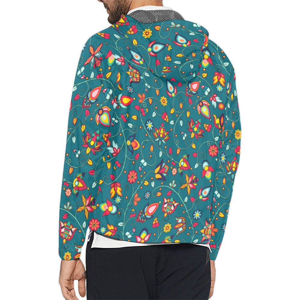 Thorny Path Teal Men's Windbreaker