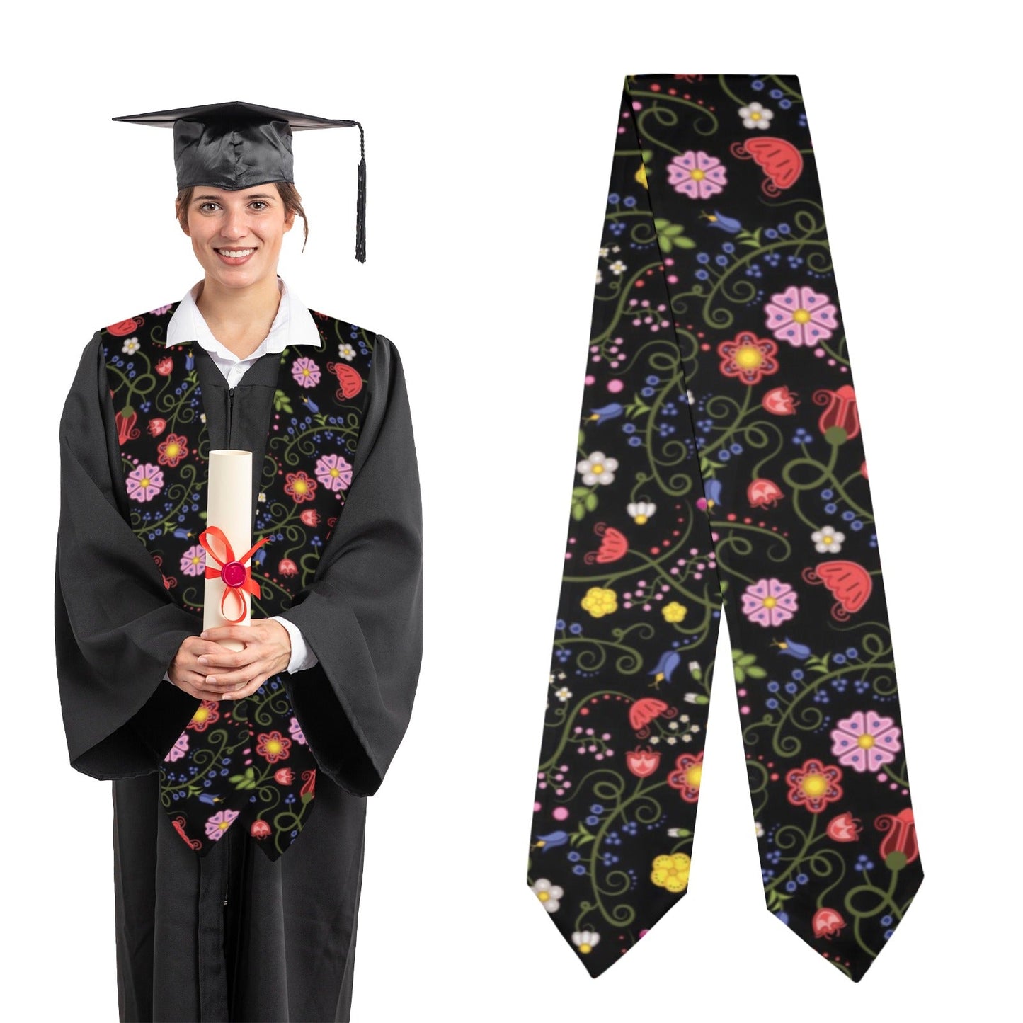 Nipin Blossom Midnight Graduation Stole