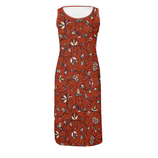Burnt Sky Petals Red Phaedra Dress