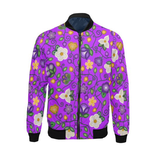 Midnight Moss Bloom Purple Bomber Jacket