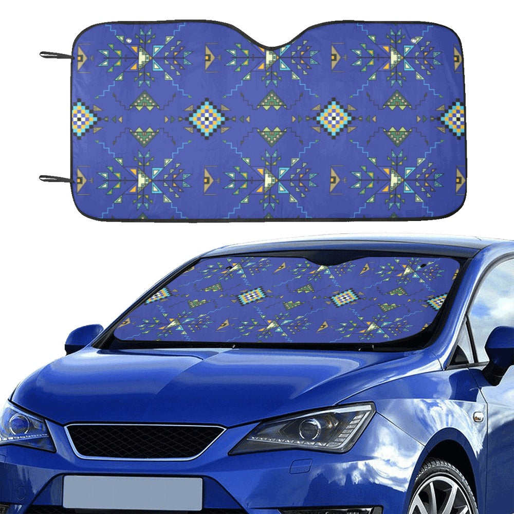 Bear Shield Dark Blue Car Sun Shade 55"x30"