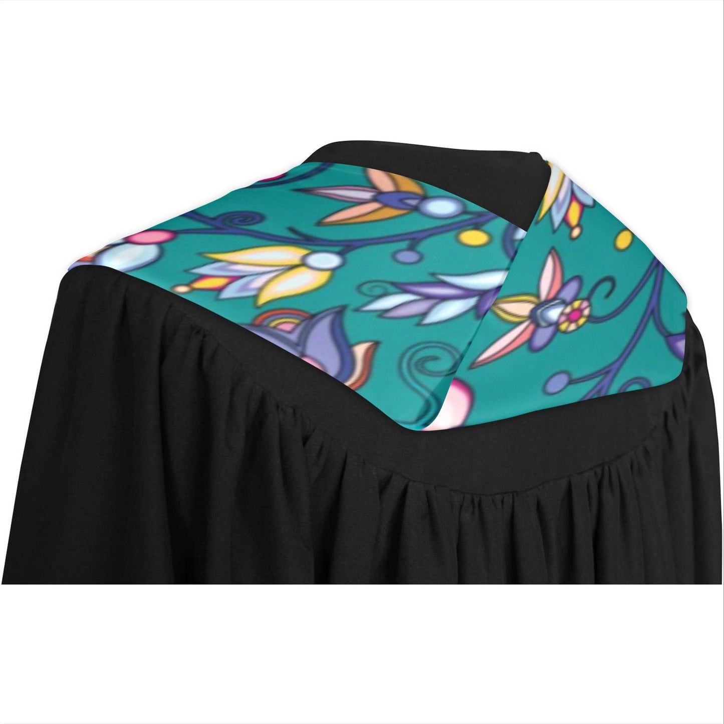Buffalo Bloom Turquoise Graduation Stole