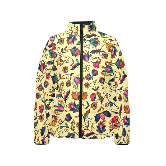 Copper Prairie Petals Yellow Stand Collar Jacket