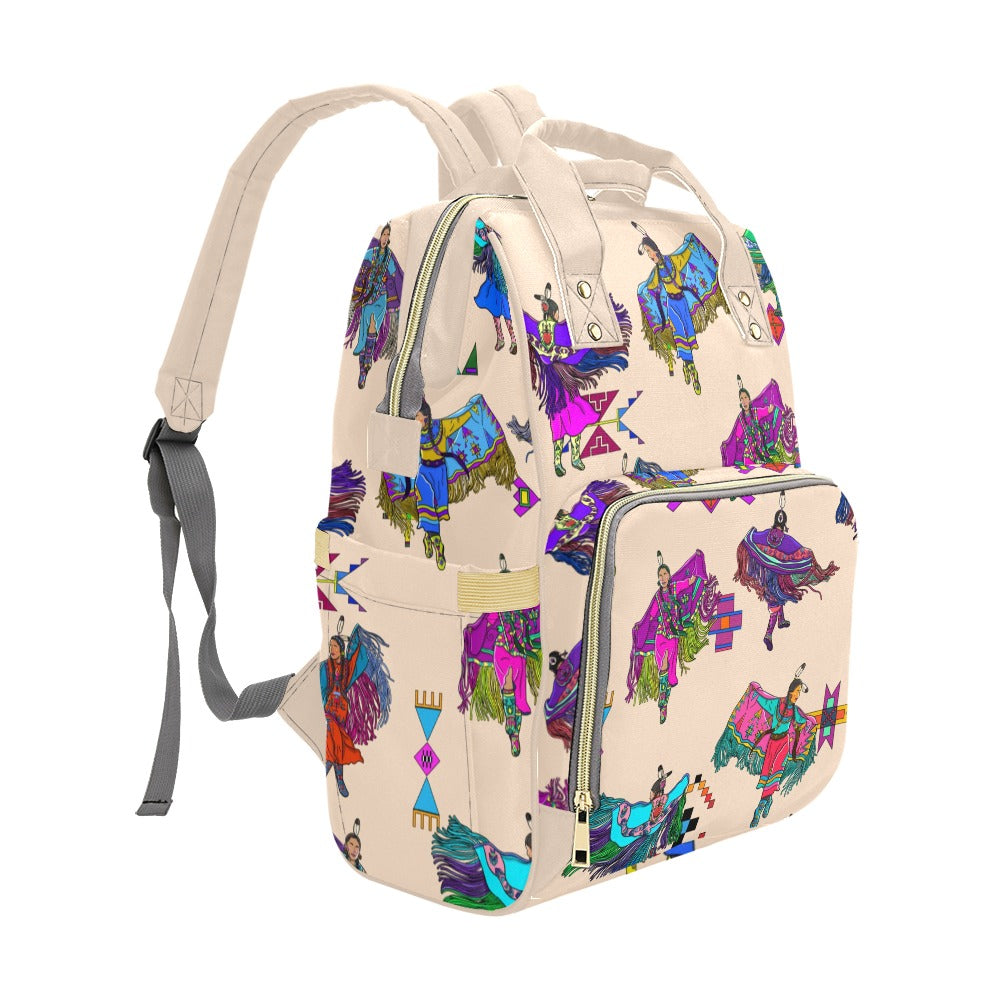 Women's Fancy Dancers Muslin Multi-Function Diaper Backpack