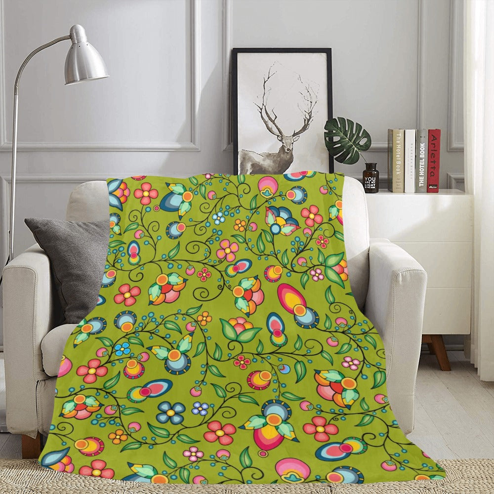 Floral Bounty Sweetgrass X-Large Micro Fleece Blanket