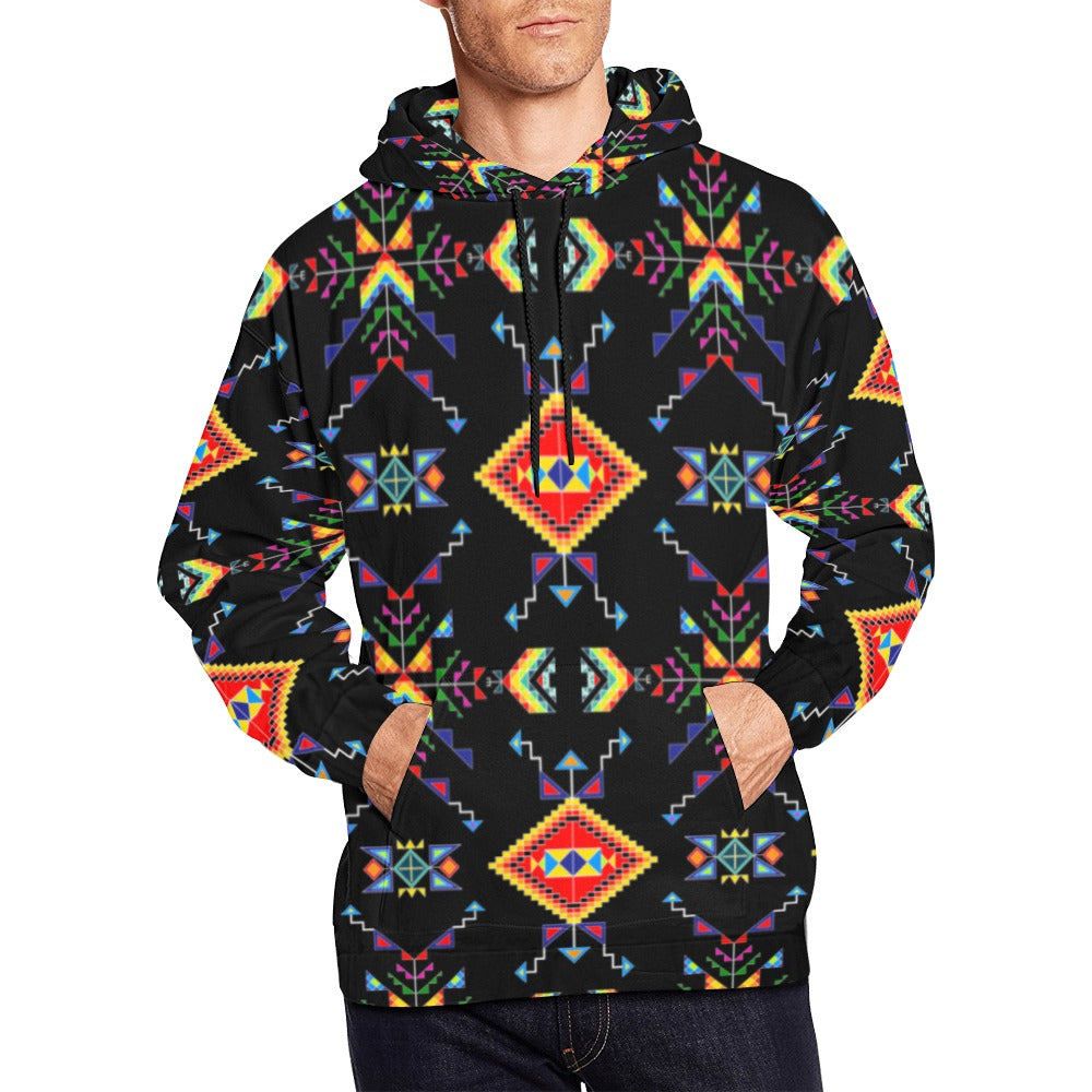 Buffalo Jump Black All Over Print Hoodie for Men