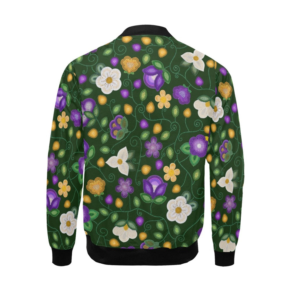 Midnight Moss Bloom Forest Bomber Jacket