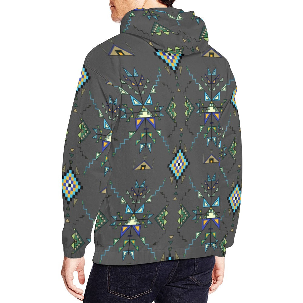 Bear Shield Gray Hoodie for Men