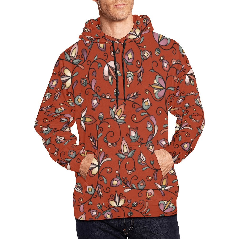 Burnt Sky Petals Red Hoodie for Men