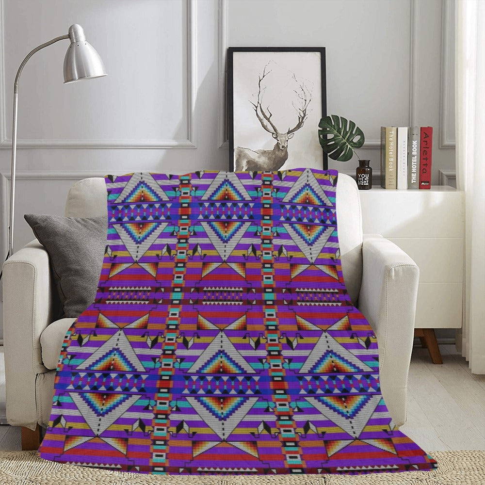 Medicine Blessing Purple X-Large Micro Fleece Blanket