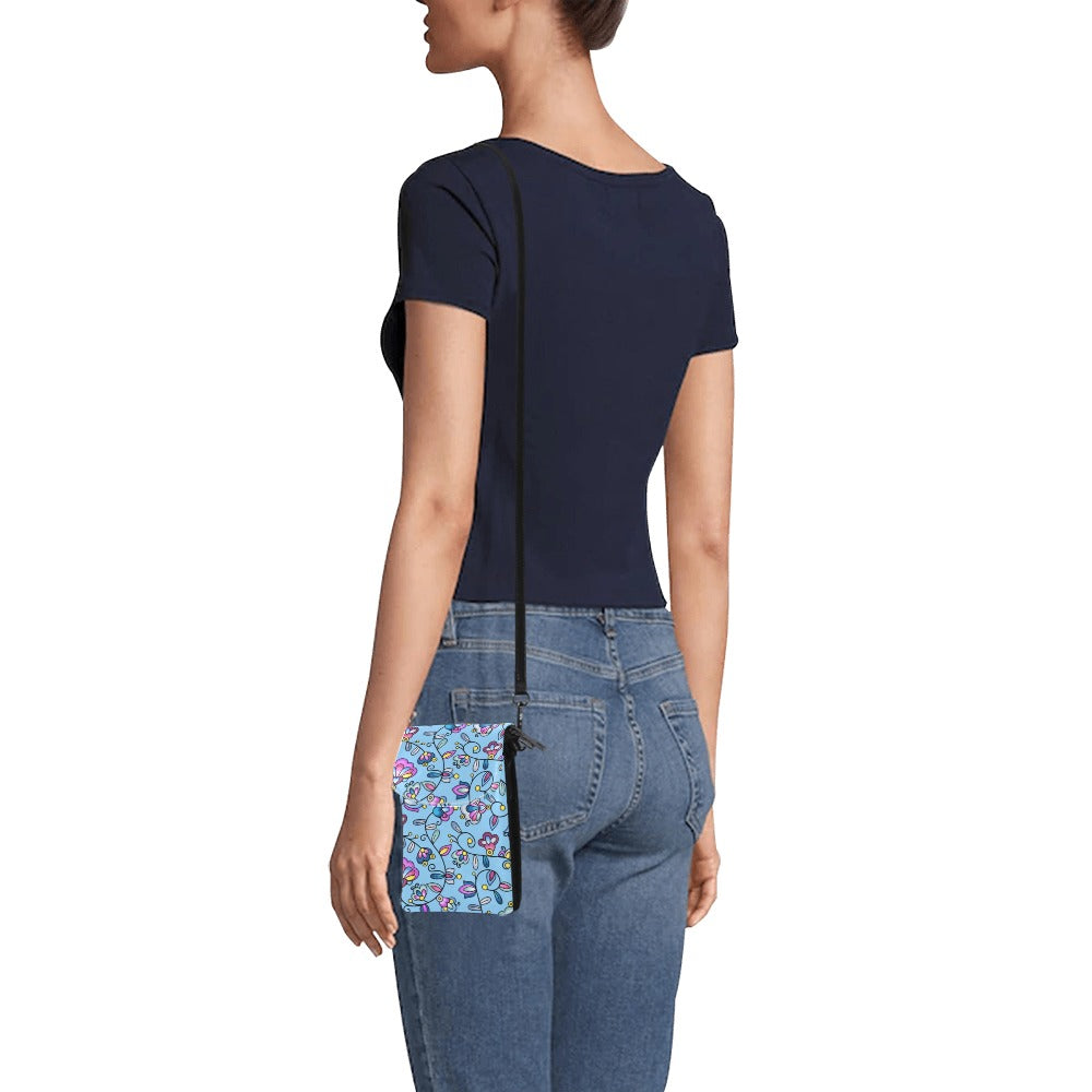 Autumn Bundle Blessing Blue Small Cell Phone Purse