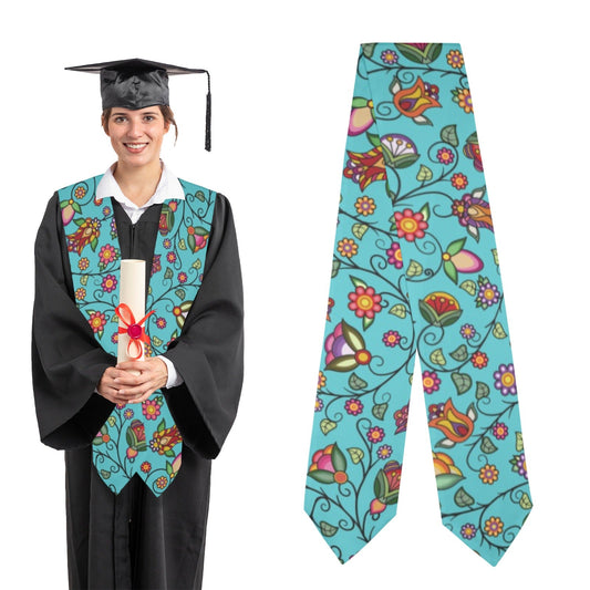 Heartbeat Petals Turquoise Graduation Stole