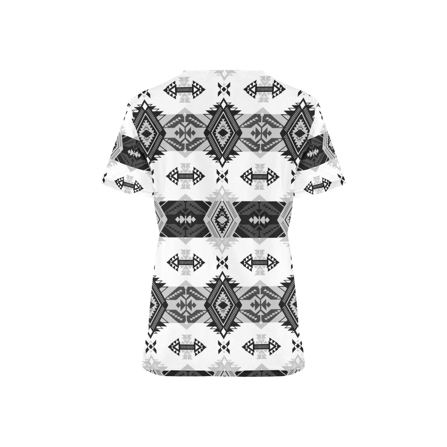 Sovereign Nation Black and White Scrub Top