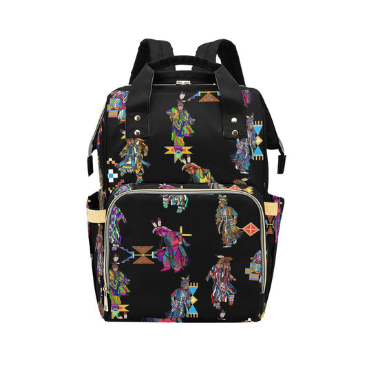 Men's Grass Dancers Black Multi-Function Diaper Backpack