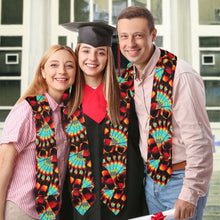 Load image into Gallery viewer, Hawk Feathers Fire and Turquoise Graduation Stole
