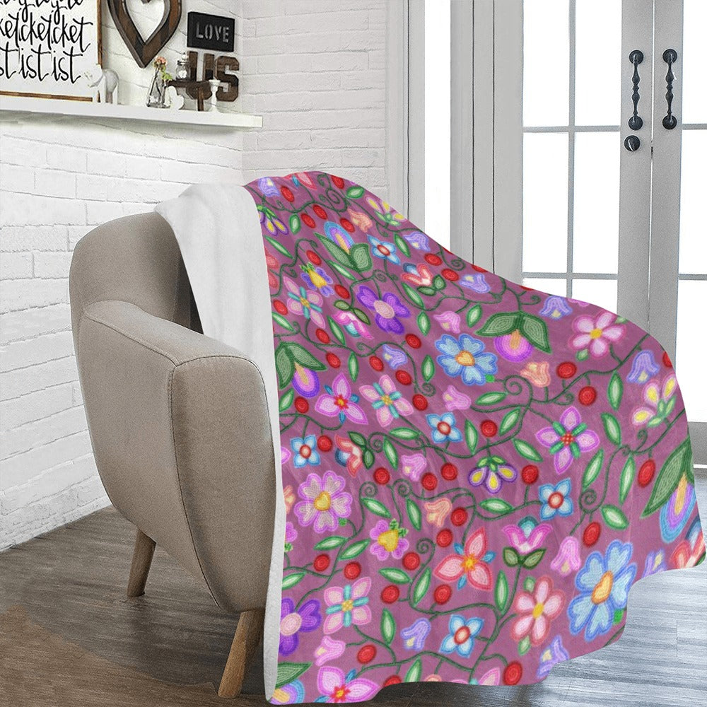 Petal Harmony Dusty Rose X-Large Micro Fleece Blanket